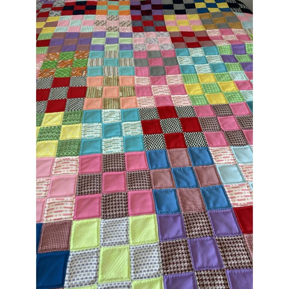 Vintage Quilt Polyester Patchwork 83 X 90